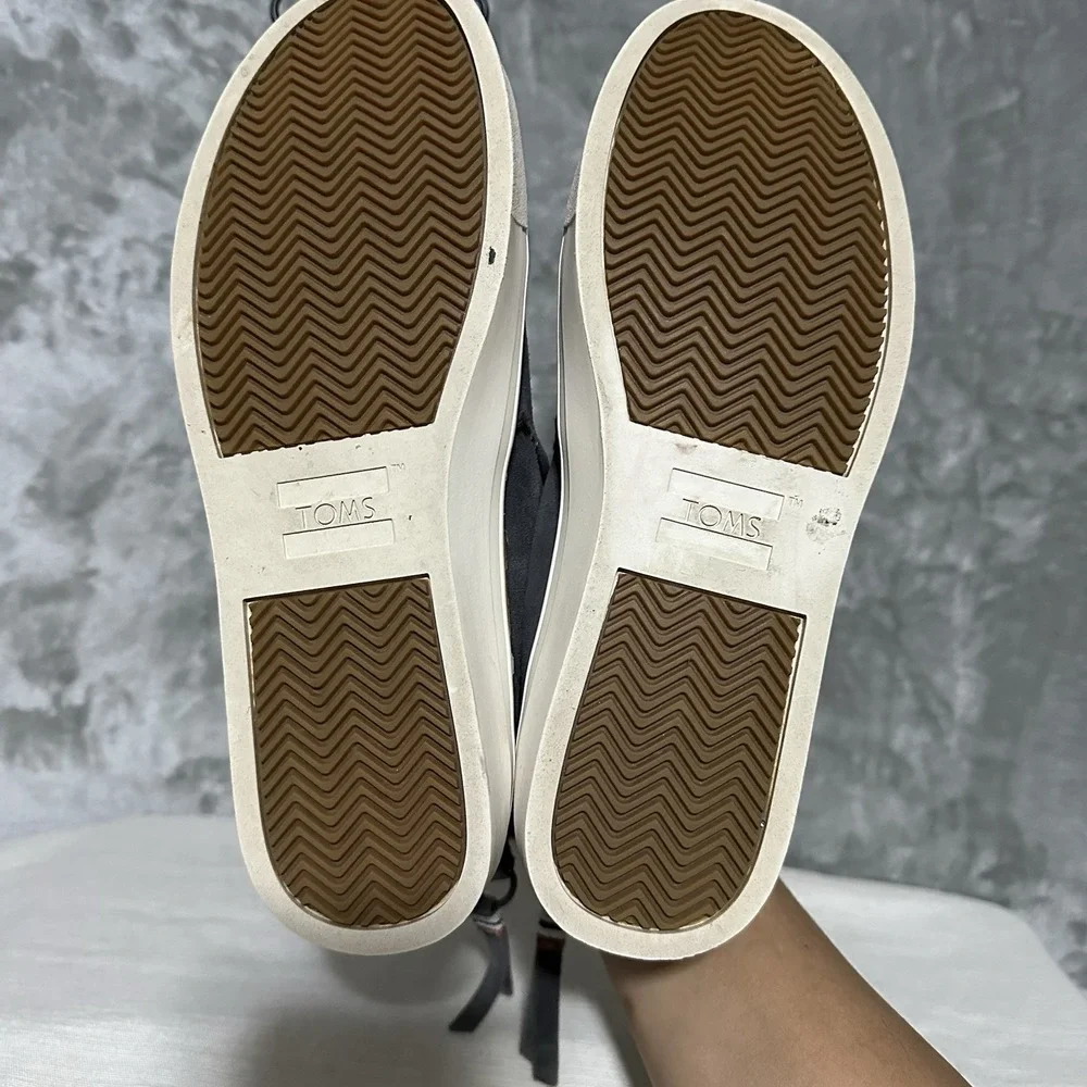 Toms Womens Sz 8 Paxton Suede High Top Slip On Comfort Shoes‎ Iron Gray Gorpcore